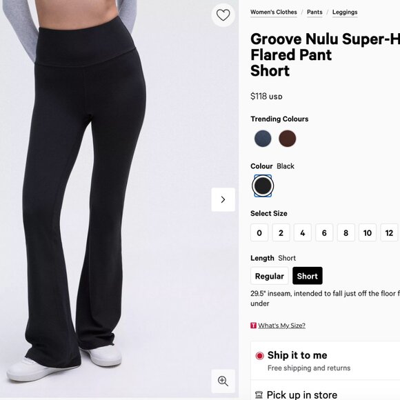Groove Nulu Super-High-Rise Flared Pant SHORT - Picture 1 of 3